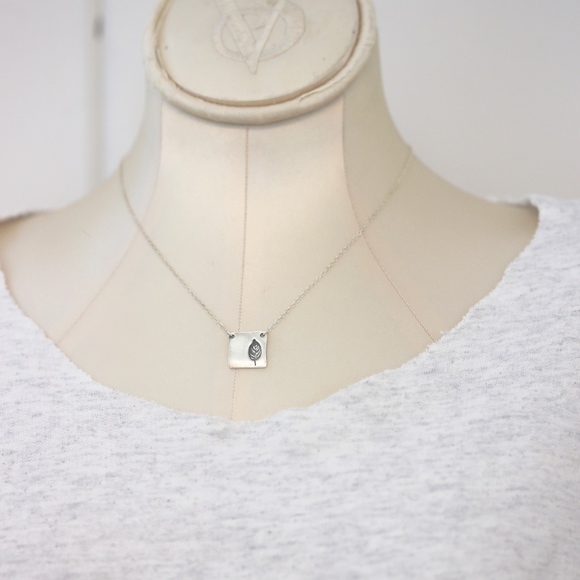 Oak leaf necklace in sterling by Katherine Sheetz - Picture 8 of 8